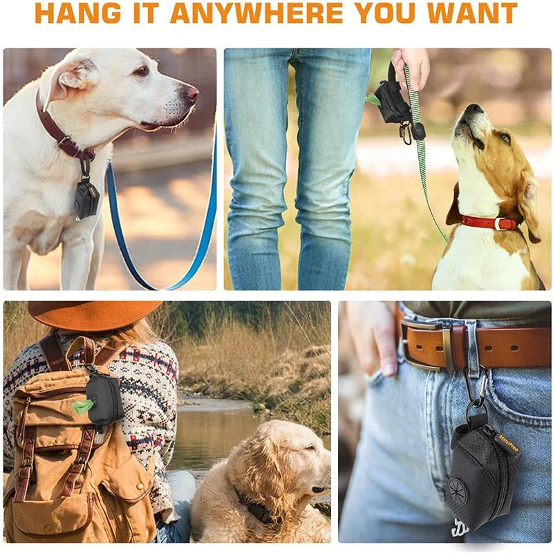 Pet Dog Poop Bag Holder Leash Attachment Adjustable Mini Travel Garbage Bag Dogs Waste Poop Bags Dispenser Pet Cleaning Tools